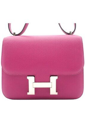 Hermes Constance 3 Mini Rose Purple Silver Evercolor Shoulder Bag